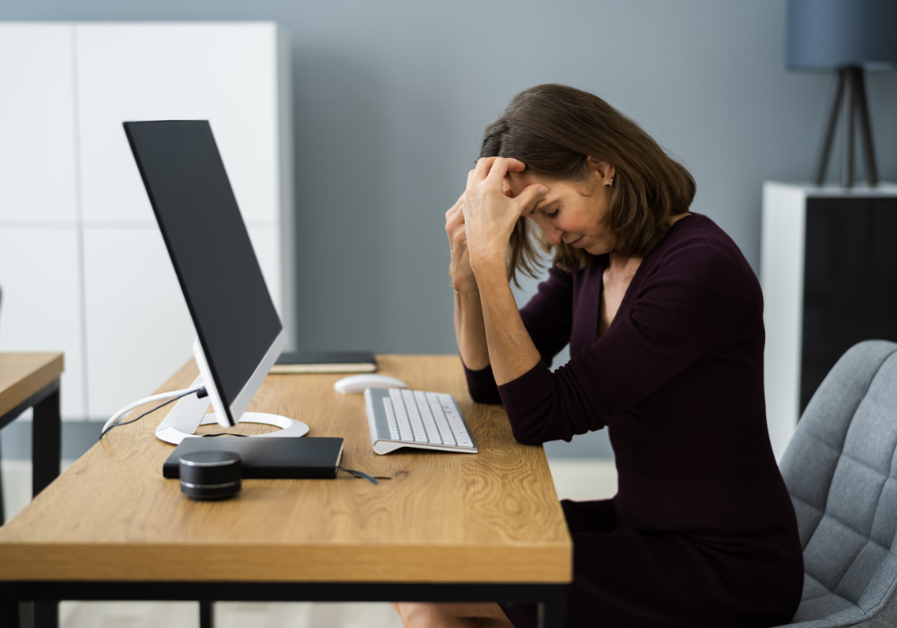 Image of a stressed out worker 